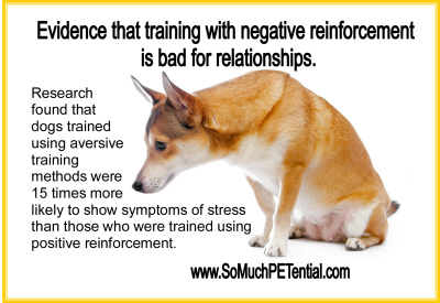 how is negative reinforcement different from punishment in dogs