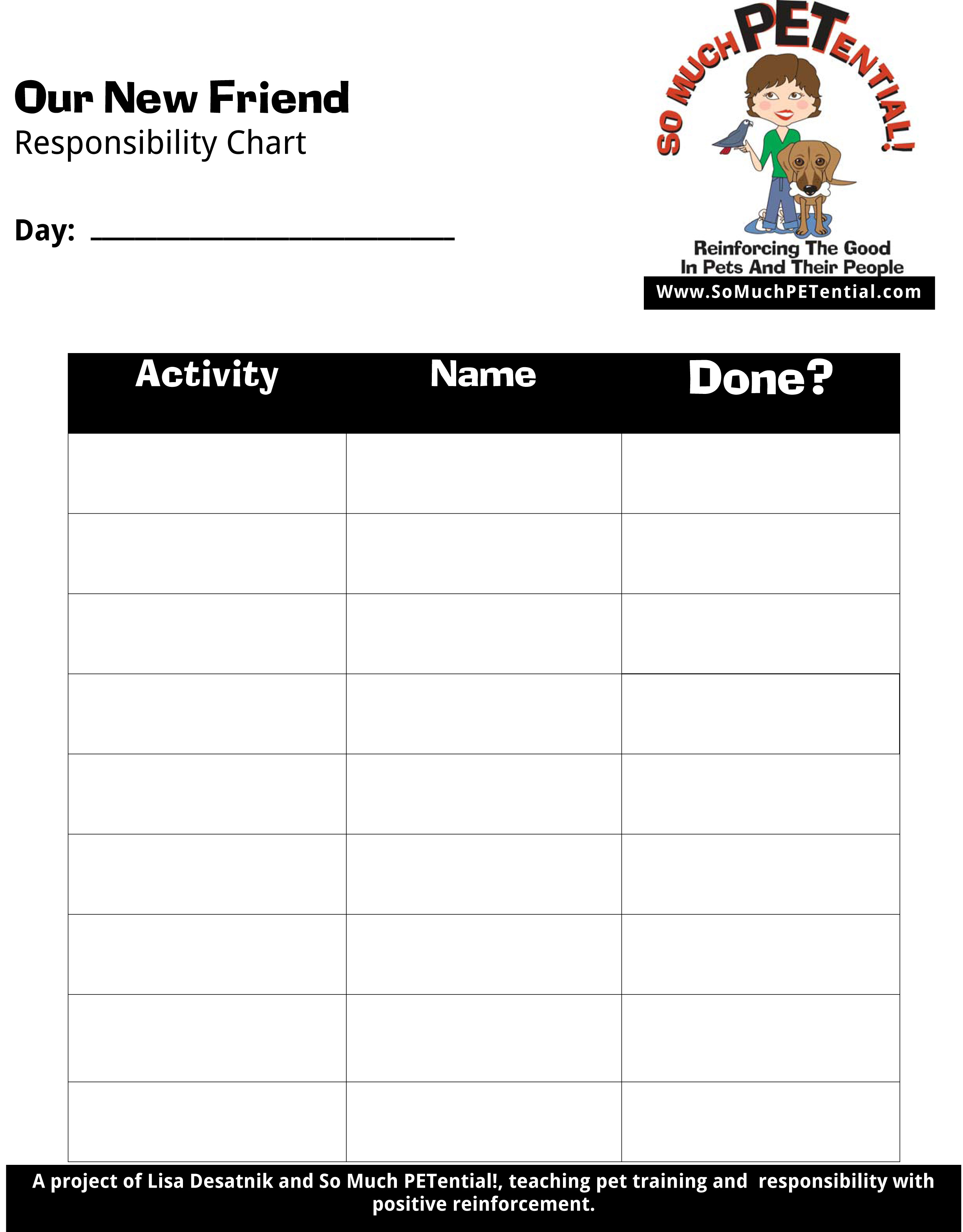 Pet Responsibility Chart