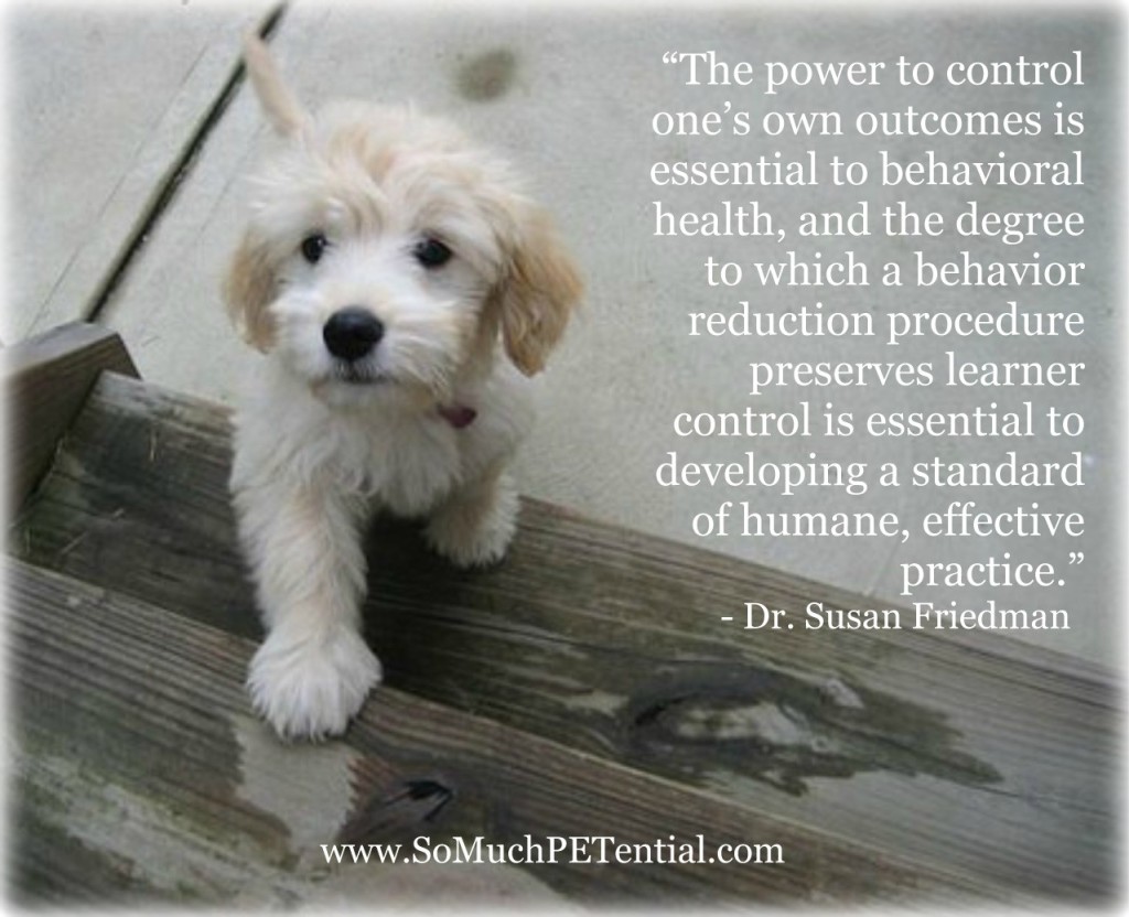 Susan Friedman, Ph.D., quote on empowering dogs and other animals