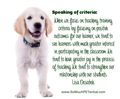 defining criteria and success in dog training