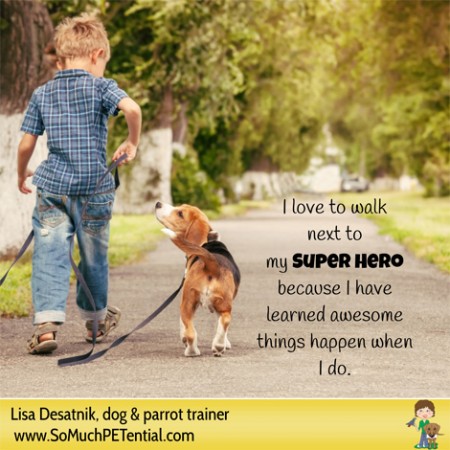 dog training tip: teaching kids about training their dog on loose leash walking