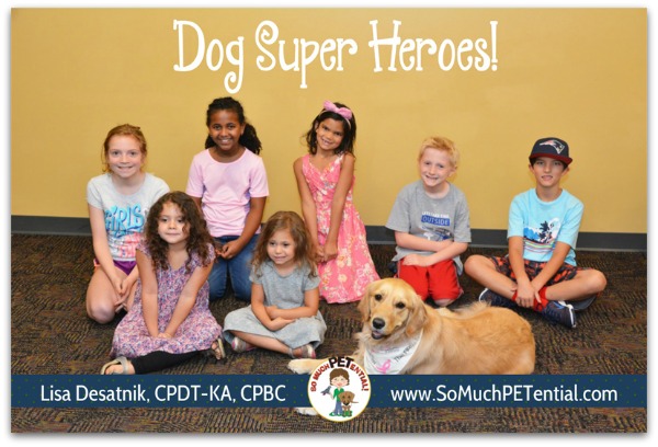 Cincinnati certified dog trainer, Lisa Desatnik, taught her kids class called My Dog's Super Hero at the Cincinnati Sports Club