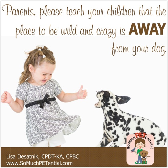 dog bite prevention tip for parents from Cincinnati certified dog trainer, Lisa Desatnik, CPDT-KA, CPBC